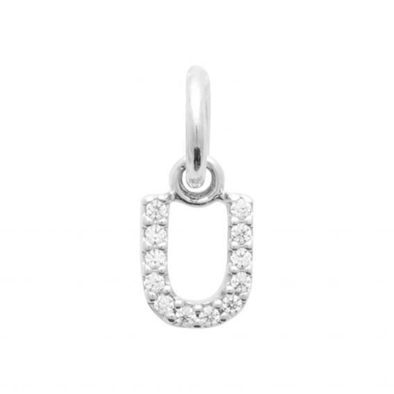 925 silver zirconium U pendant