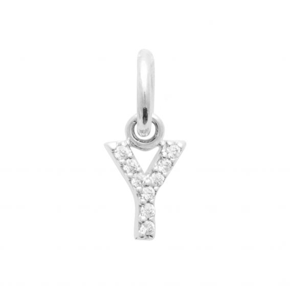 925 silver zirconium Y pendant