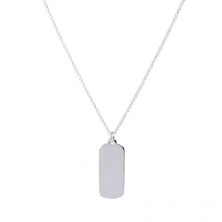 Collier plaque rectangulaire à graver - Bijoux en argent