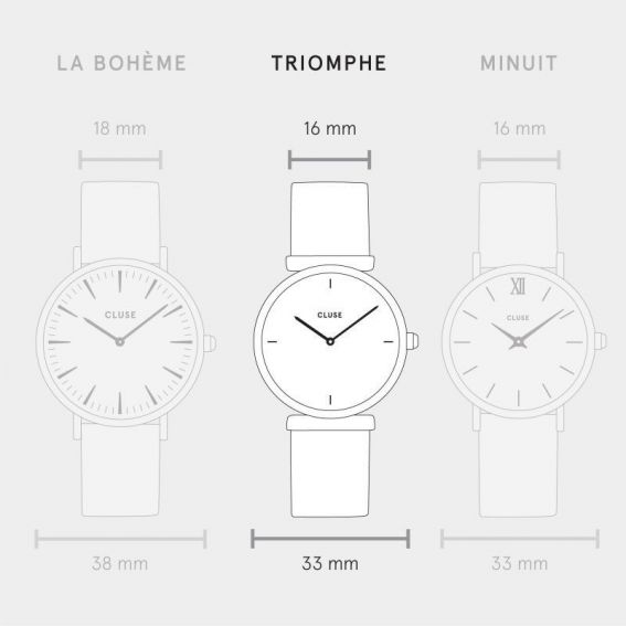 Montre CLUSE - Triomphe Bicolor Rose Gold Black Black bicolour mesh