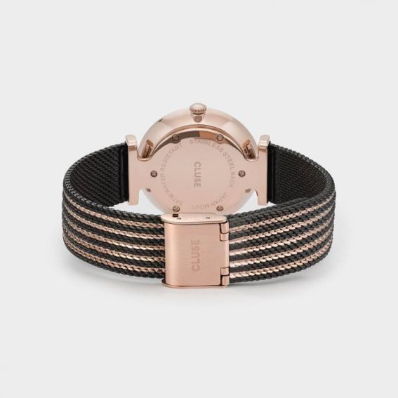 Montre CLUSE - Triomphe Bicolor Rose Gold Black Black bicolour mesh