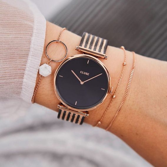 Cluse - Kijk CLUSE - Triumph Bicolor Rose Gold Zwart Zwart