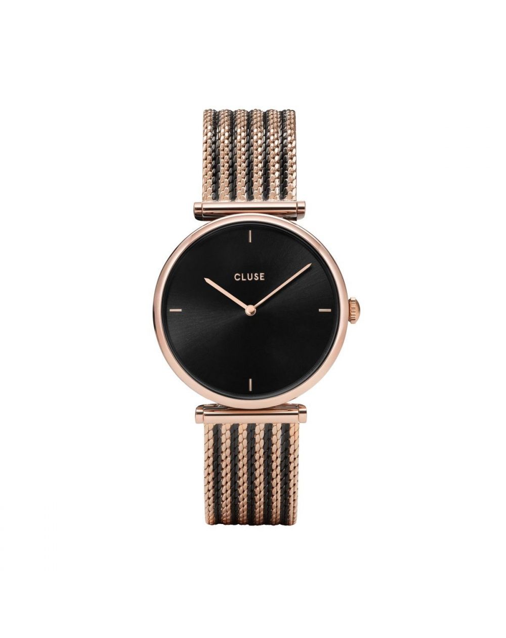 Montre CLUSE - Triomphe Bicolor Rose Gold Black Black bicolour mesh