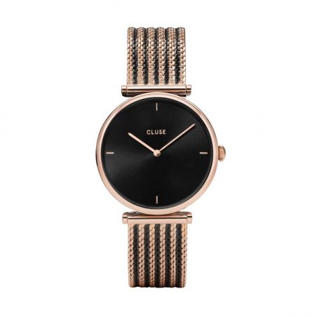 Montre CLUSE - Triomphe Bicolor Rose Gold Black Black bicolour mesh
