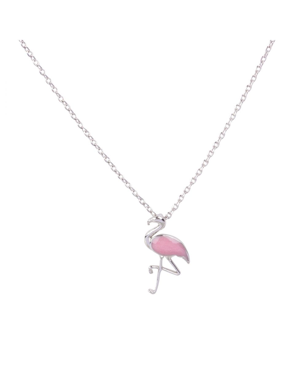 7bis - silver enamel flamingo
