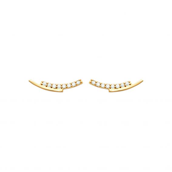 Bijou argent/plaqué or Boucle d'oreille Danaé plaqué or 18k