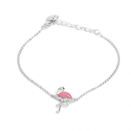 Bracelet 7bis flamant rose émaillé - Bijoux et bracelet de marque 7bis
