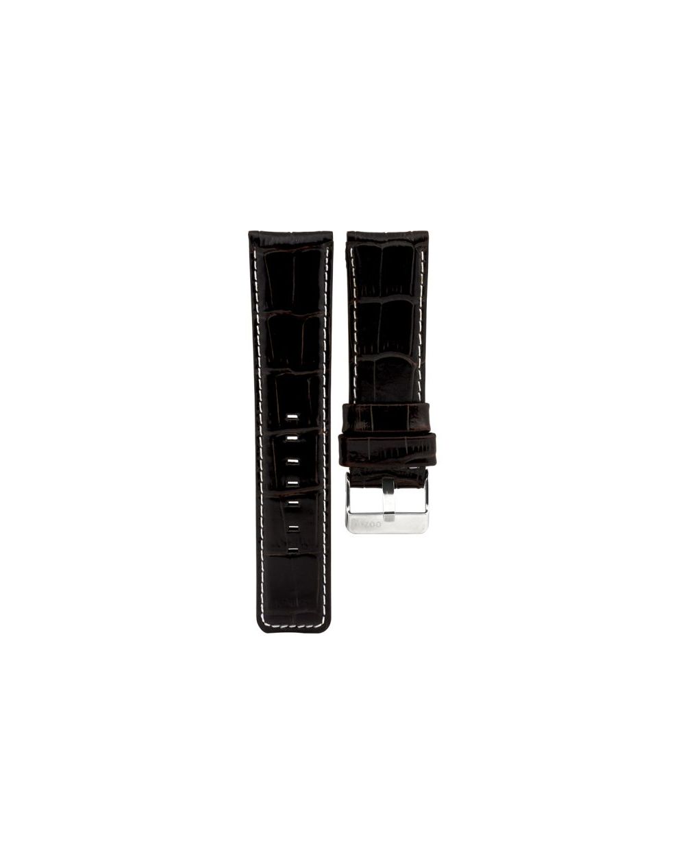129.24 - dark brown croco 24 mm. - Bracelet pour montre Oozoo