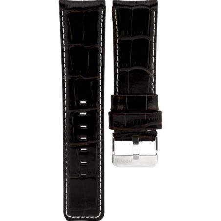 129.28 - dark brown croco 28 mm. - Bracelet pour montre Oozoo