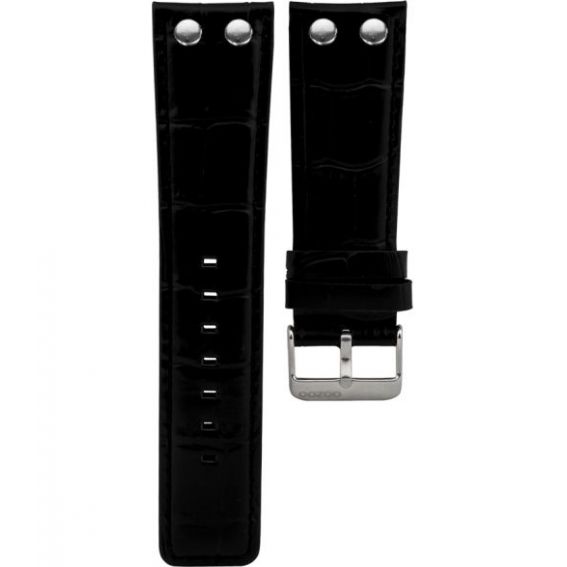 139.24 - black croco studs 24 mm. - Bracelet pour montre Oozoo