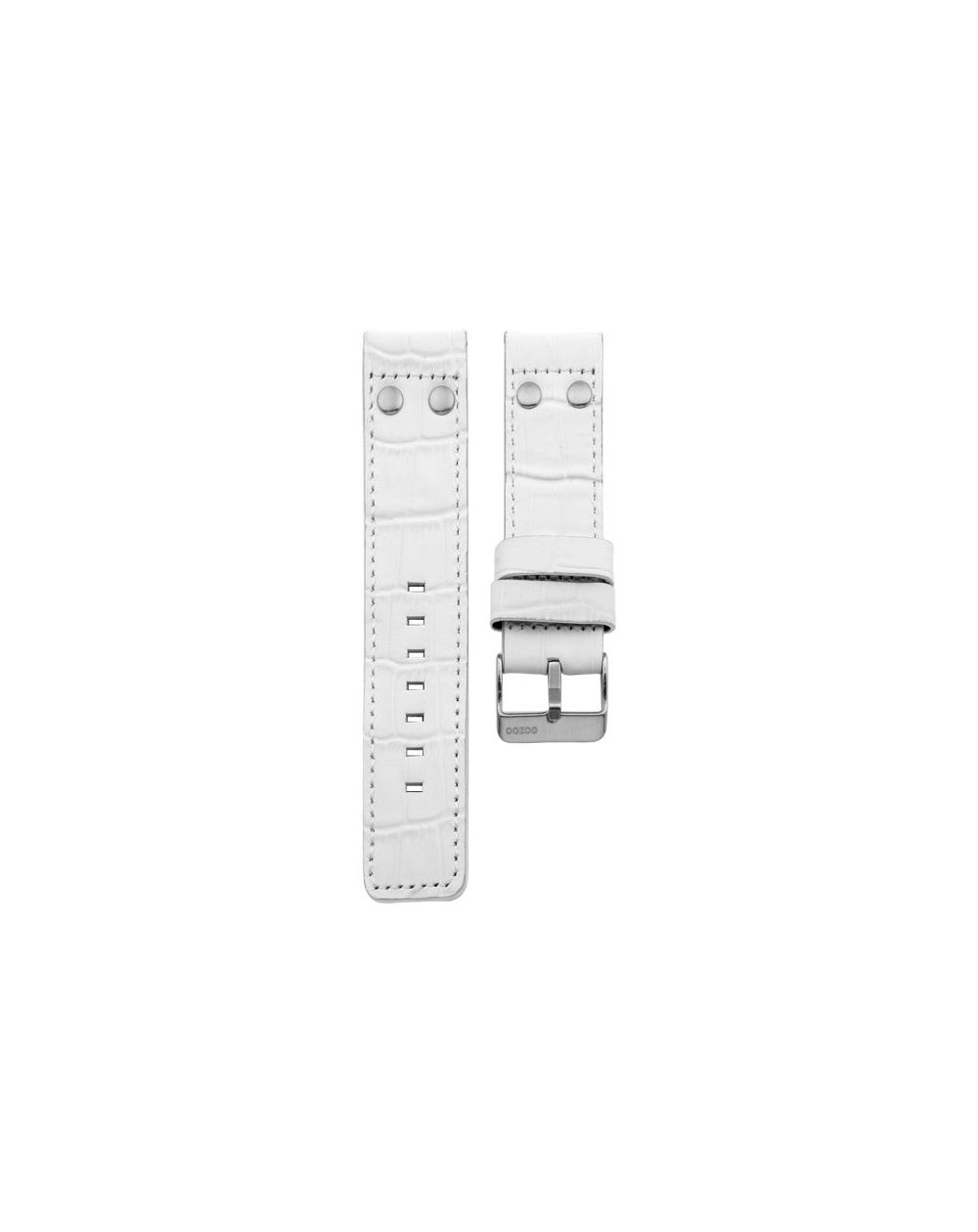 61.24 - white croco studs 24 mm. - Bracelet pour montre Oozoo