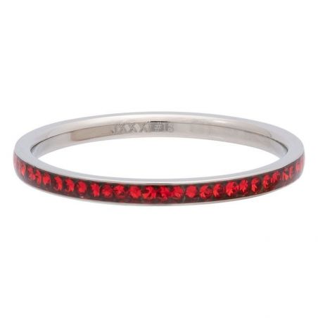 Anneau zirconium rouge clair iXXXi argenté - Bague et marque iXXXi