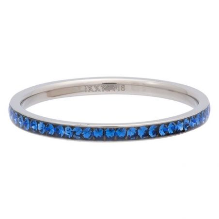 Anneau zirconium bleu vif (Capri) iXXXi argenté - Bague & marque iXXXi