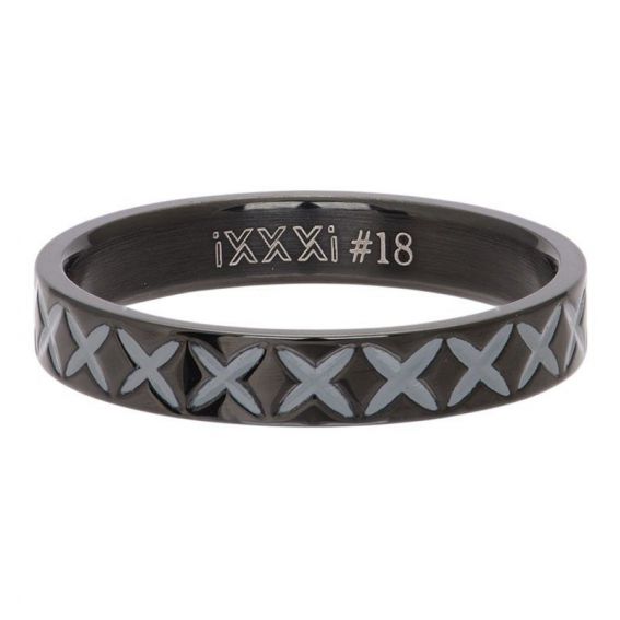 Anneau couvrant iXXXi X-Line large noir - Bijoux de marque iXXXi