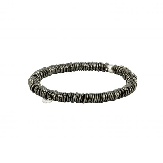 Bijou en argent - elastische armband zilveren ringen
