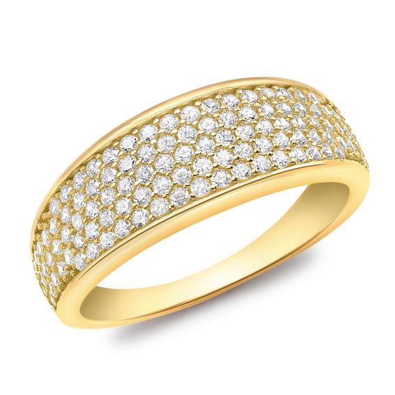 9 carat yellow gold pavé ring