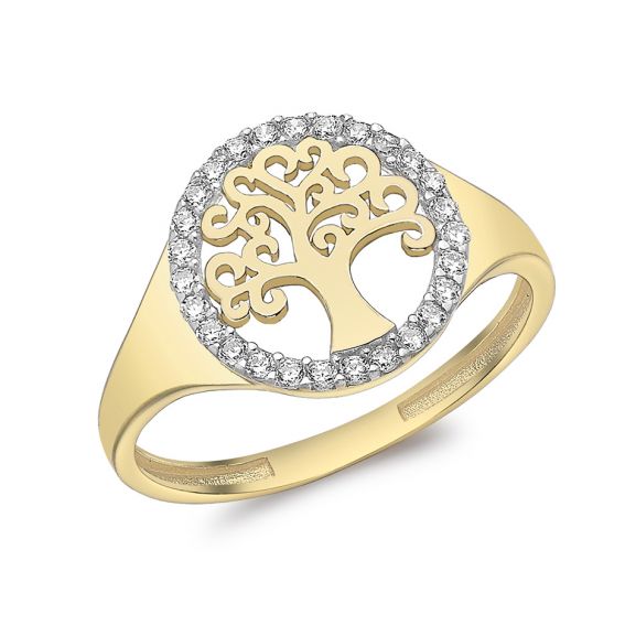 9k gouden levensboomring