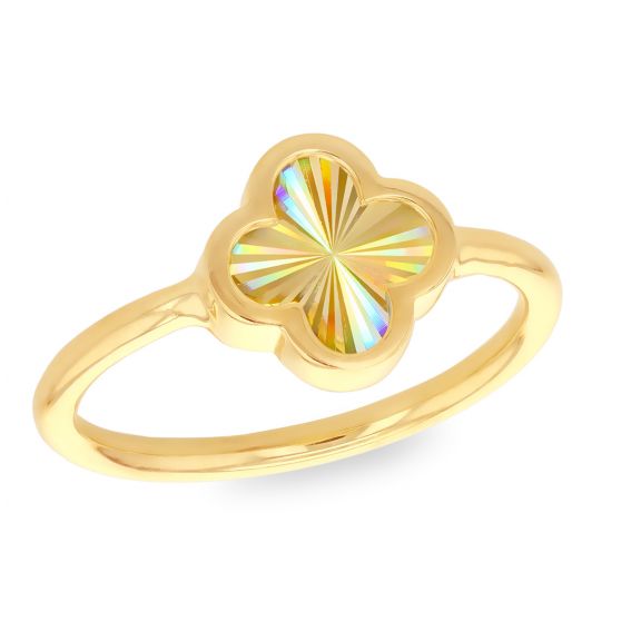 9k gold clover ring