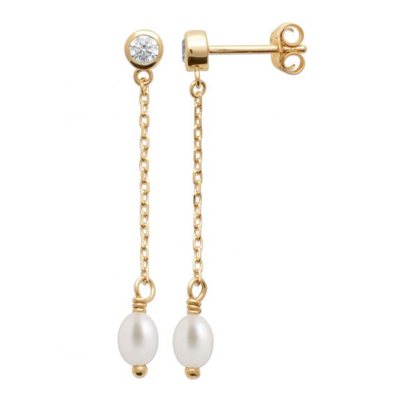 Gold-plated pearl and stone...