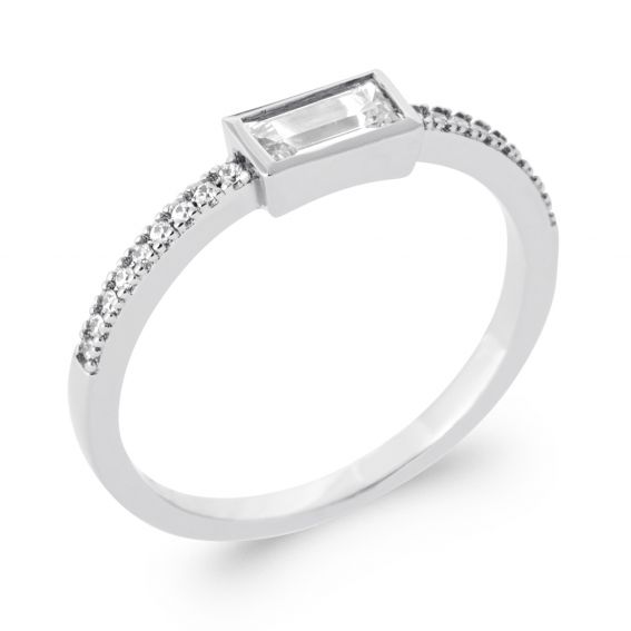 Aurélie rhodium-plated ring...