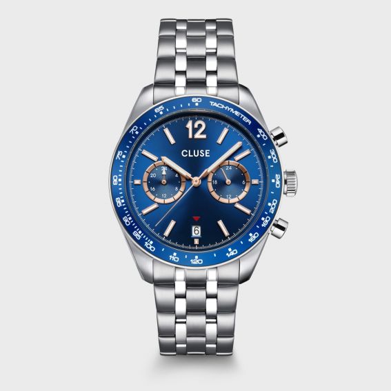 Cluse Cluse Aravis Dual timer blauw zilver