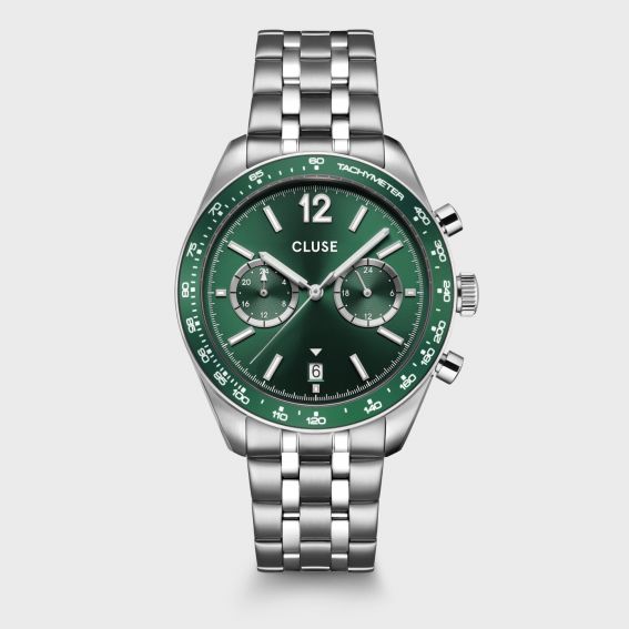 Cluse Cluse Aravis Dual timer groen zilver