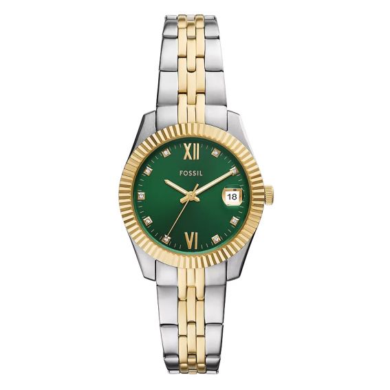 Fossil Montre Scarlette 3 aiguilles + date doré