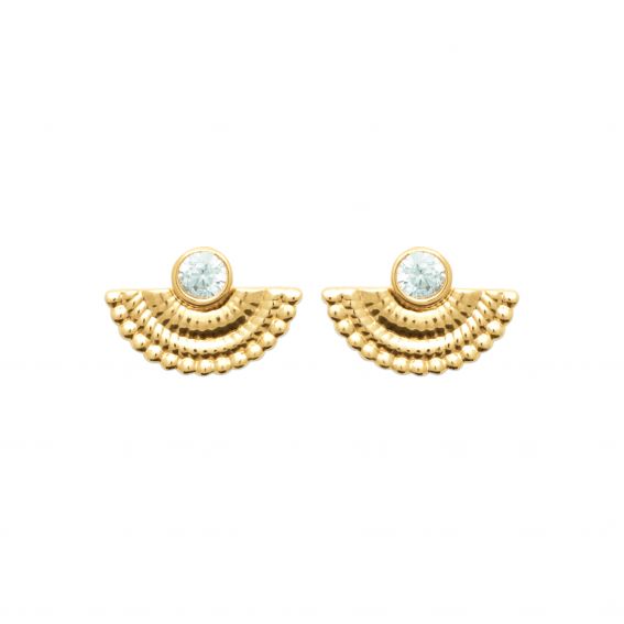 Beaded Sun Earrings – 18K...
