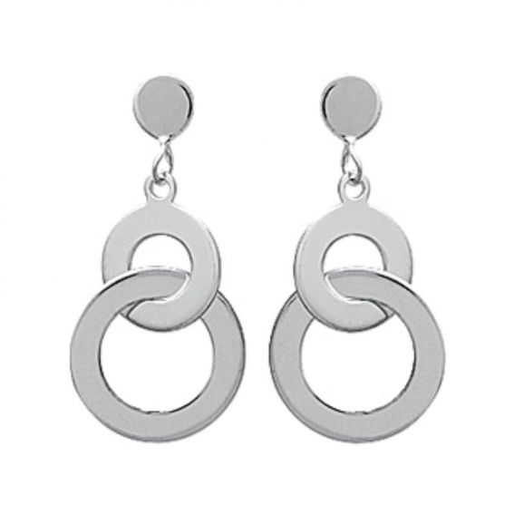 Bijou argent/plaqué or Damesoorringen van 925 sterling zilver, gerhodineerd en in elkaar grijpend.