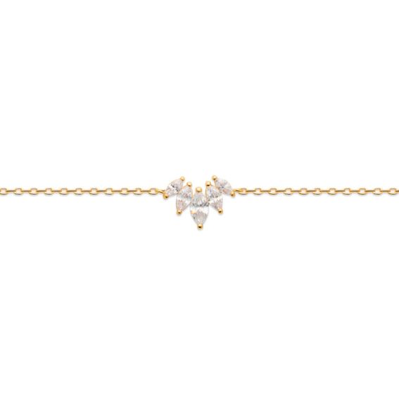 Bijou argent/plaqué or Precious Star Delicate Bracelet – 18K Gold Plated & Cubic Zirconia