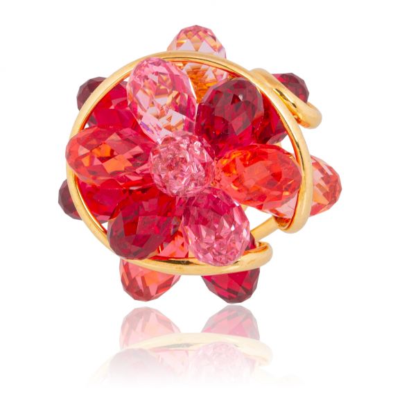 Bague dorée cristal...