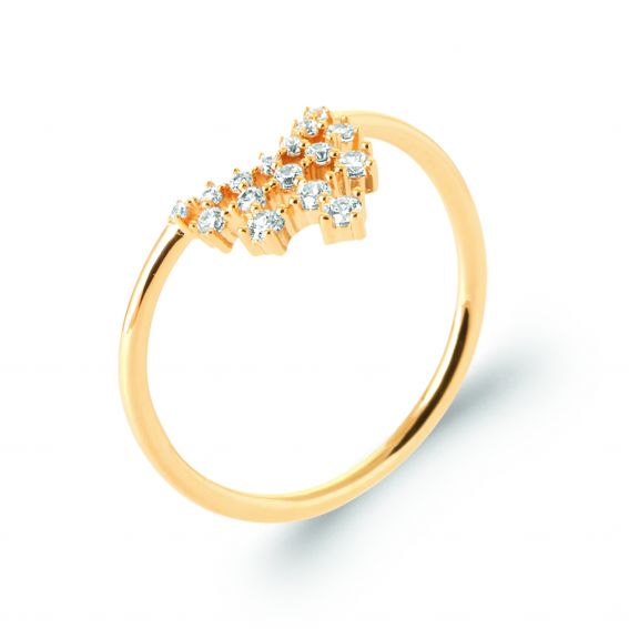 Bijou argent/plaqué or Asteria vergulde ring