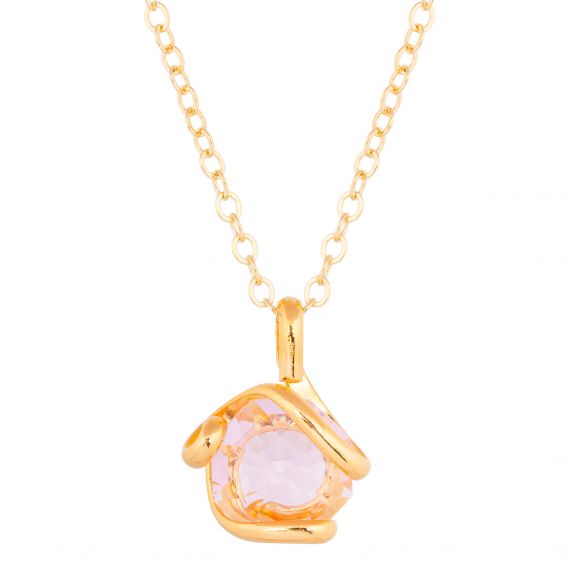 Andrea Marazzini Andrea Marazzini Octagon Rose Necklace – Swarovski Crystal, contemporary gold-tone pendant