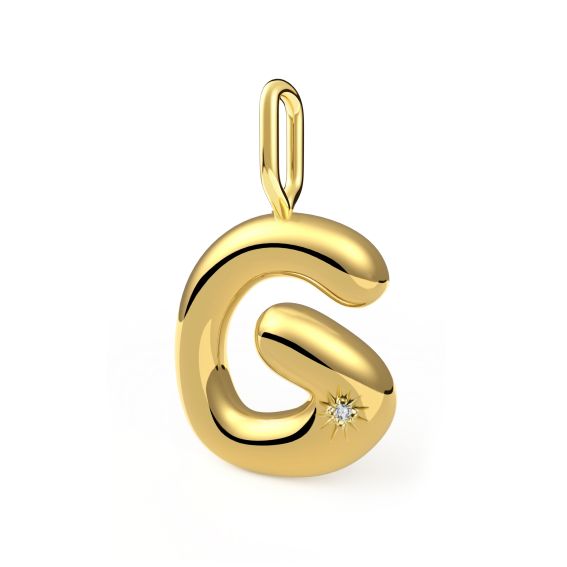Initial pendant - 1 diamond...