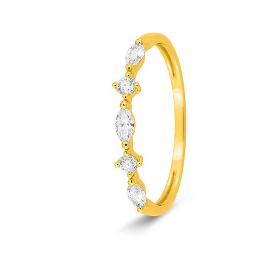 Bijoux or et personnalisé 0.26 ct lab-grown diamond ring – 9 carat (375‰) yellow gold F-VS