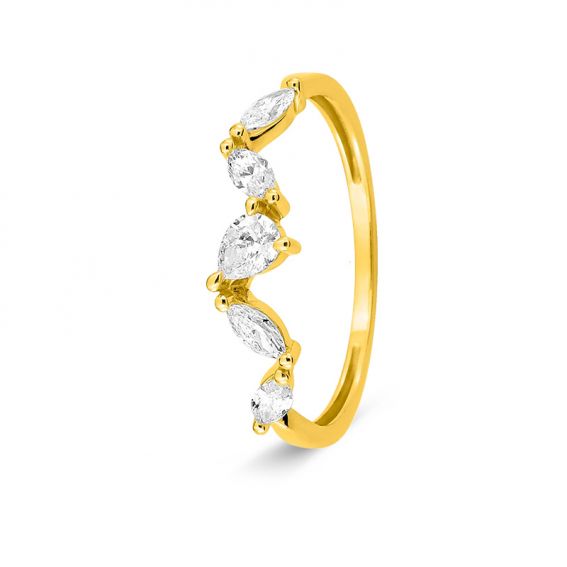 Bijoux or et personnalisé 0.40 ct lab-grown diamond ring – 9 carat (375‰) yellow gold F-VS