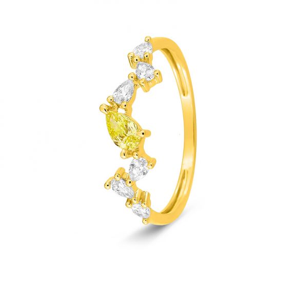 Ring met 0,49 ct witte en...