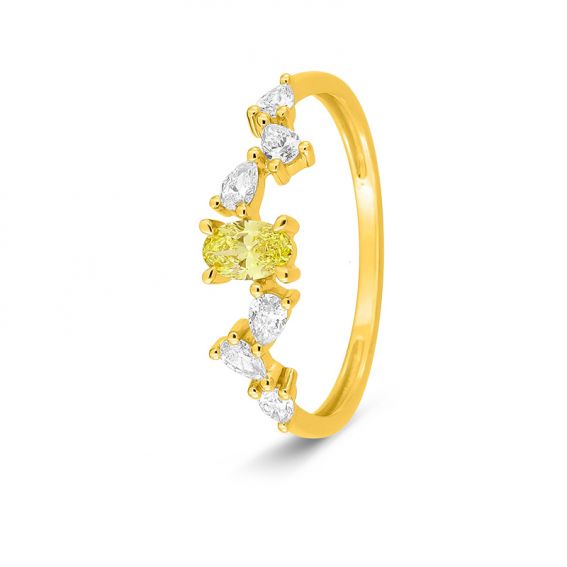 Ring met 0,50 ct witte en...