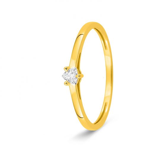Bijoux or et personnalisé Trillion 0.09 ct lab-grown diamond solitaire ring – 9 carat (375‰) yellow gold F-VS
