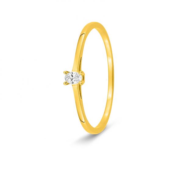 Ovale solitaire ring met in...