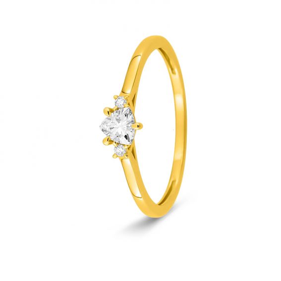 Bijoux or et personnalisé Trillion-cut lab-grown diamond ring in 375 gold – 0.22 ct