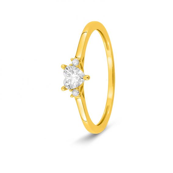 Bijoux or et personnalisé Lab-grown diamond heart ring in 375 gold – 0.21 ct