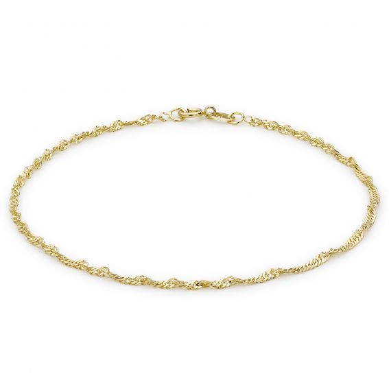 Diamond-cut gold twist curb...