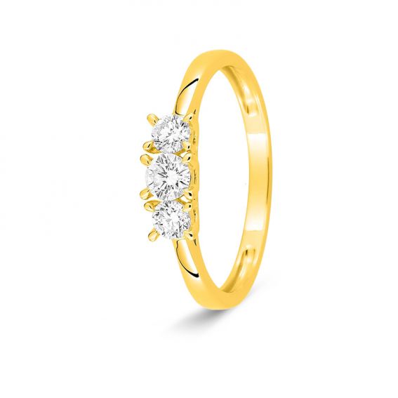 Bijoux or et personnalisé Trilogy ring in lab-grown diamonds in 375 gold – 0.35 ct