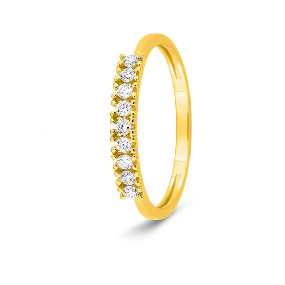 Bijoux or et personnalisé Half-eternity ring in lab-grown diamonds in 375 gold – 0.20 ct