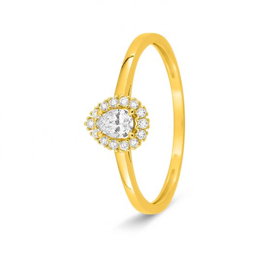 Ring met peervormige, in...