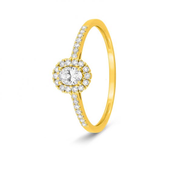 Bague halo en diamants de...