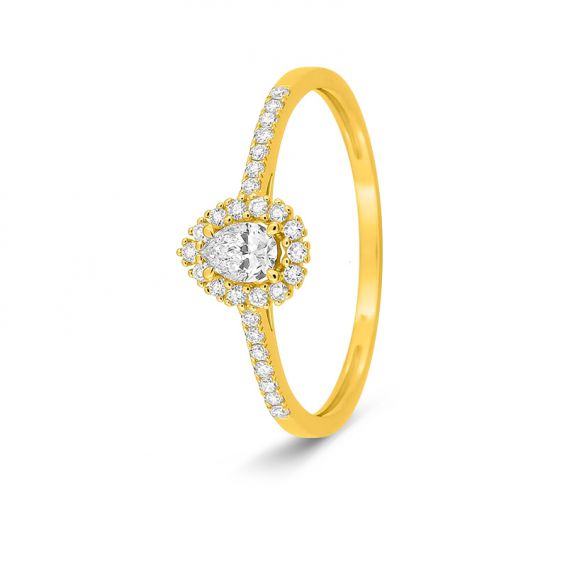 Bague halo en diamants de...
