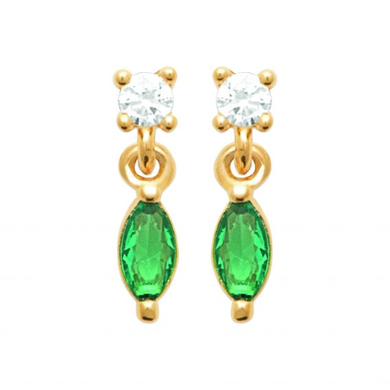 Bijou argent/plaqué or Boucles d’oreilles ÉMERA – Plaqué or