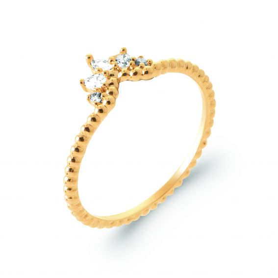 Bijou argent/plaqué or copy of AZURIA Ring – Verguld & blauwe stenen